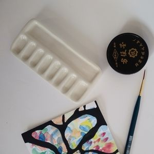 Hand made ceramic watercolor palette